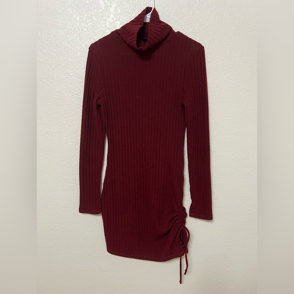 Revamped Maroon Knit Dress